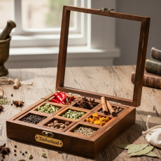 Wooden spice box