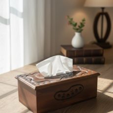 Wooden tissue box